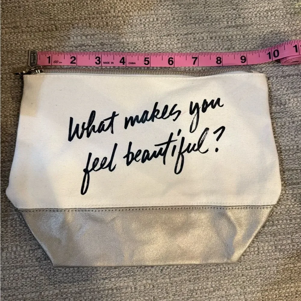BareMinerals Cream and Gold Women's Cosmetics Bag - Picture 2 of 8